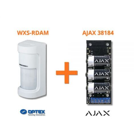 Optex PIR da esterno con copertura a 180 gradi con AM + Modulo Ajax 38184 - WXS-RDAM