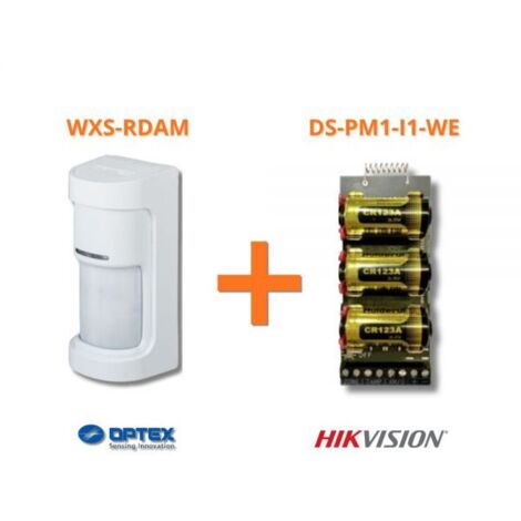 Optex PIR da esterno con copertura a 180 gradi con AM + Modulo Hikvision DS-PM1-I1-WE - WXS-RDAM
