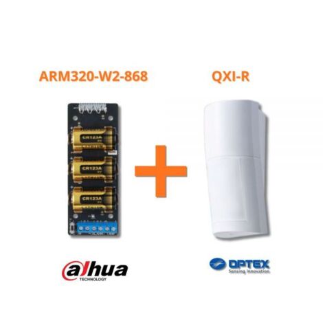 Optex sensore esterno ad infrarosso wireless antifurto + Modulo Dahua ARM320-W2-868 - QXI-R
