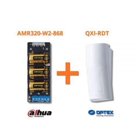 Optex sensore esterno doppia tecnologia wireless antifurto + Modulo Dahua ARM320-W2-868 - QXI-RDT