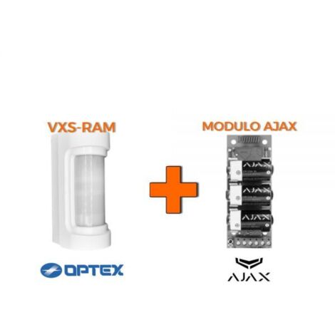 Optex sensore esterno wireless doppio PIR 12m 90° + Modulo Ajax 38184 - VXS-RAM (W)