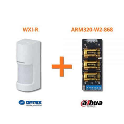 Optex sensore infrarosso esterno antifurto 180 gradi wireless + Modulo Dahua ARM320-W2-868 - WXI-R