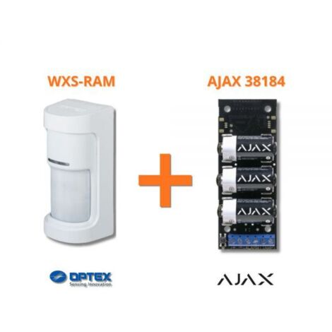 Optex Sensore PIR da esterno Wireless a 180 gradi + Modulo Ajax 38184 - WXS-RAM