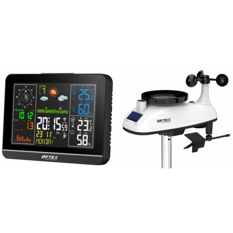 Optex – Station météo wifi – Prévisions météo – Rétroéclairage – Alimentation secteur – Connectivité sans fil