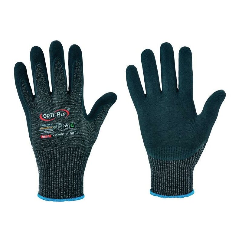 Optiflex - Schnittschutzhandschuh Comfort Cut Größe 7 schwarz meliert/schwarz EN 388 PSA-Kategorie II