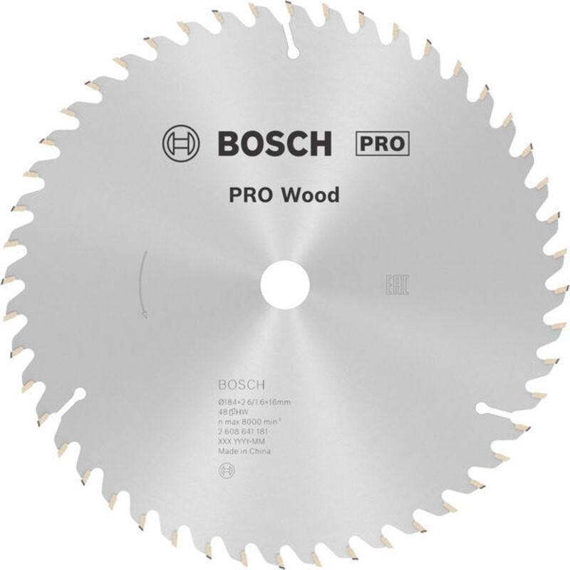 Bosch - 2 608 641 181 - Lama de sega circolare Optiline Wood - 184 x 16 x 2,6 mm, 48 (confezione de 1)