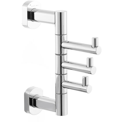 Optima Cube Way Gancho de pared de latón con 3 ganchos, cromado (SPI33)