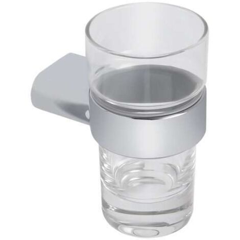 Optima Glashalter OPTIMA L verchromt mit Mundspülglas Kristallglas klar 010-7778