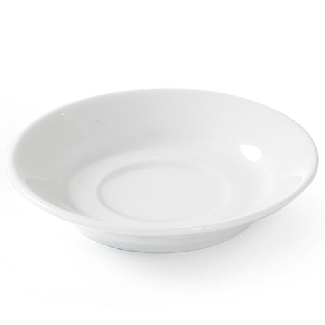 OPTIMA Kaffee- und Teetasse mit Untertasse, weißes Porzellan, Durchmesser 115 mm, 12er-Set - Hendi 770979