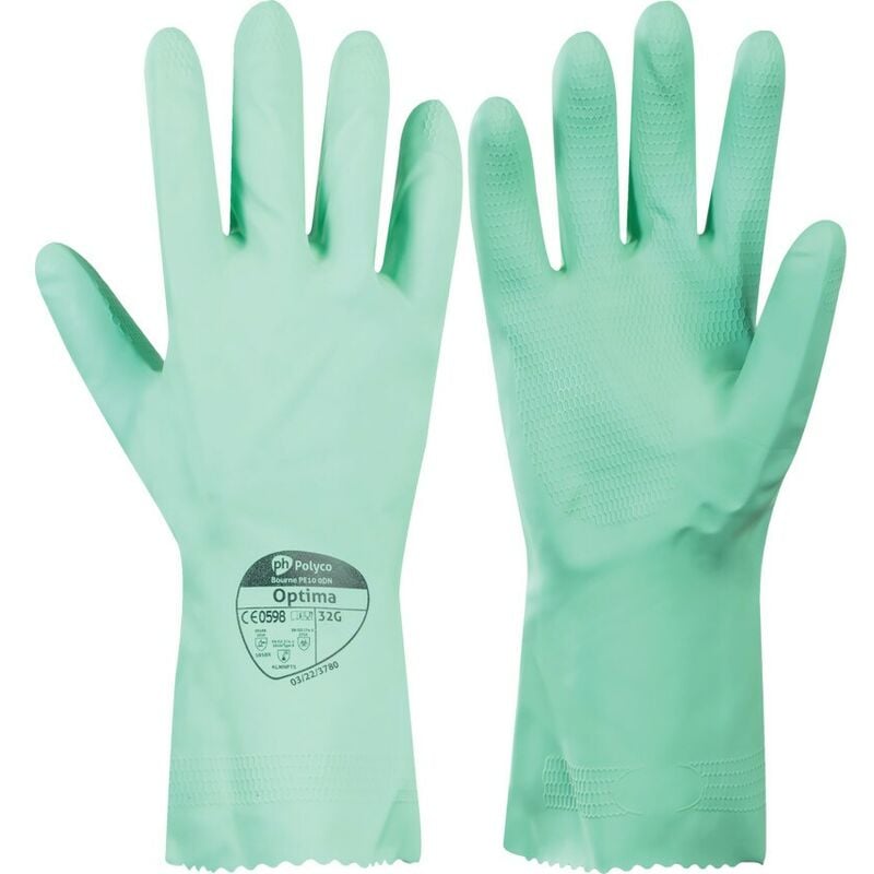 Polyco 327 Optima - Green Rubber Gloves 10