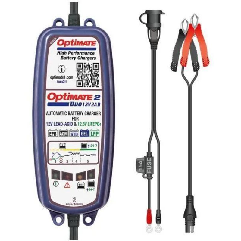 Tecmate Optimate 2 Duo Batterieladegerät 12v Intelligent