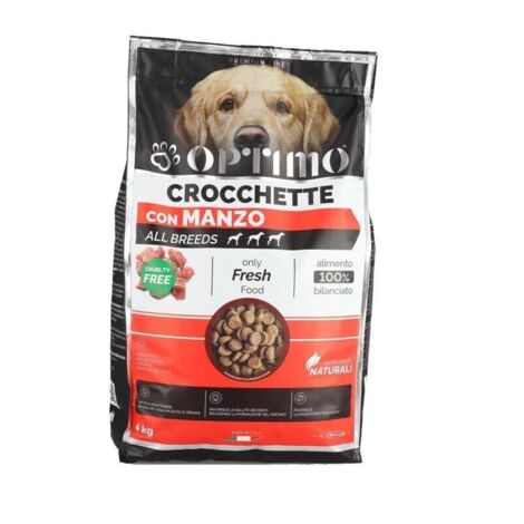 OPTIMO CROCCHETTE PER CANE CON MANZO IN FORMATO DA 4 KG