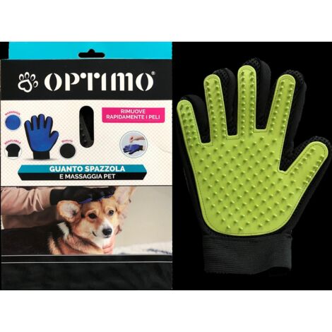 OPTIMO GUANTO SPAZZOLA E MASSAGGIA PET IN COLORE ASSORTITO