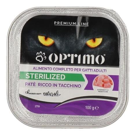 OPTIMO PATÈ PER GATTI STERILIZZATI IN CONFEZIONE DA 100 GR GUSTO TACCHINO