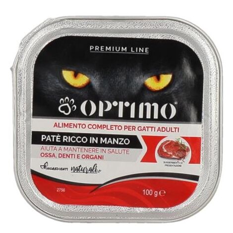 OPTIMO PATÈ PER GATTO IN CONFEZIONE DA 100 GR GUSTO MANZO