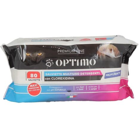 OPTIMO SALVIETTE MULTIUSO DETERGENTI PER ANIMALI PROFUMATE 80 PZ