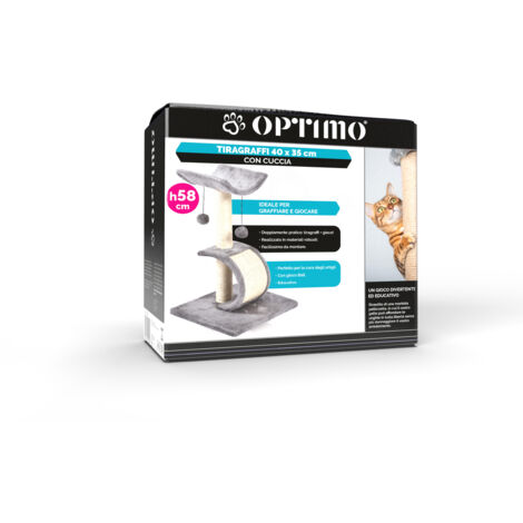 OPTIMO TIRAGRAFFI CON CUCCIA 40 X 35 X H 58 CM GRIGIO E BEIGE