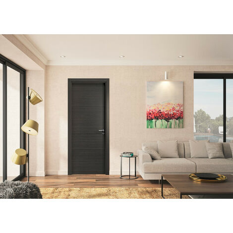 Optimum – Bloc porte ajustable chêne foncé – Poussant gauche/poignée à droite – Dimensions 204 x 73 cm – Système de fixation invisible
