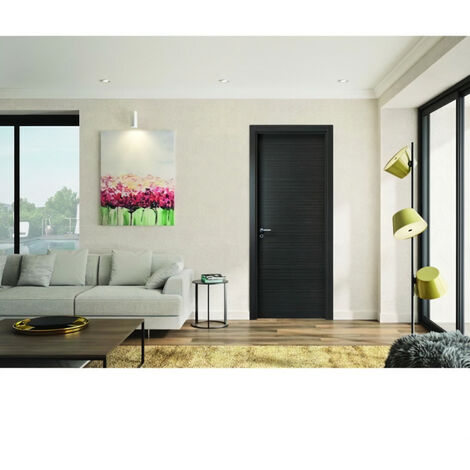 OPTIMUM Bloc Porte ajustable décor chene foncé MILANO - 204 x 73 cm - Droit