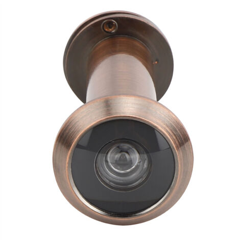 Optique de Porte Sécurité Anti-Intrusion 220° avec Cache Couleur Bronze Doré pour Porte 55-90mm