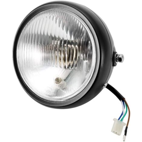 Optique Moto Rond,Phare rond pour moto,rétro noir lentille claire, phare halogène LED pour GN125 7 headlight motorbike led