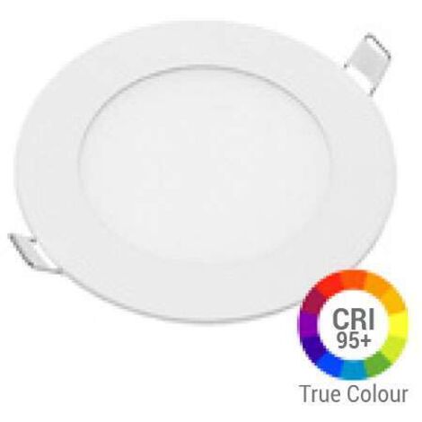 Optonica – Plafonnier LED rond 6W extra plat encastrable – Blanc du jour 6000K – Aluminium – Installation facile avec pattes de fixation - IRC95