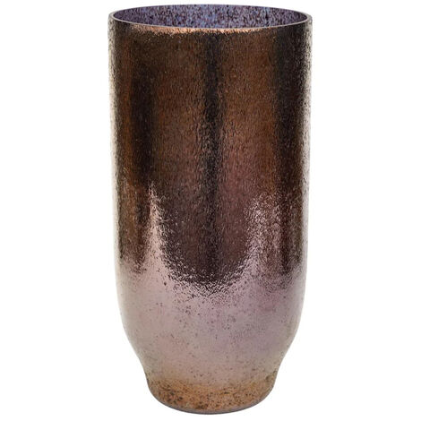 Opulent Metallic Tall Glass Vase - Glass - L16 x W16 x H32.5 cm - Bronze