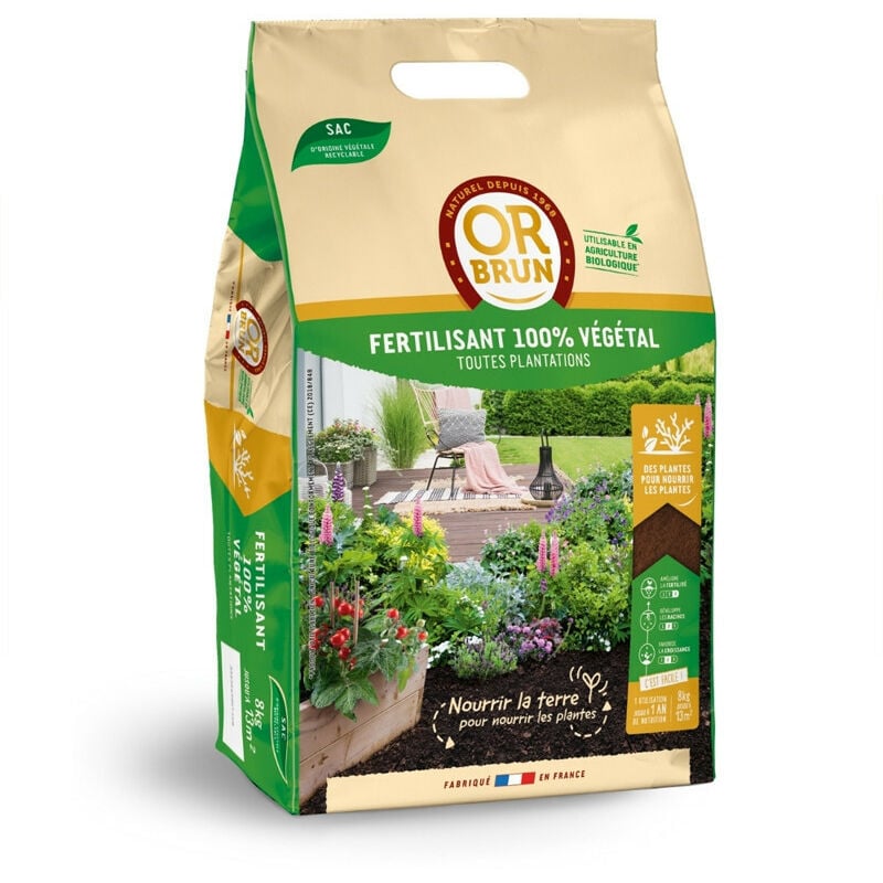 Fertilisant 100% végétal 8Kg - Or Brun