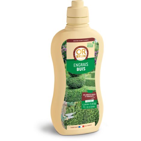 OR BRUN Engrais Buis - 1L - Renforce Le Buis & Renforce Les Racines - Fabriqué En France - Utilisable En Agriculture Biologique OBRECLBUIS1