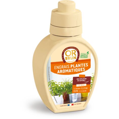OR BRUN Engrais Plantes Aromatiques - 250ml - Améliore La Nutrition - Fabriqué En France - Utilisable En Agriculture Biologique OBRECLAROM250