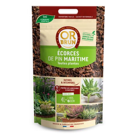 OR BRUN OBRPCDECORCES4 Ecorces de Pin 4L Préserve l'Humidité