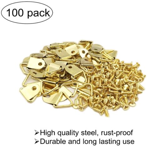 or-crochet D Jeu De 100 Kit De Support Pour Photo Cadre En Acier Inoxydable Attache Cadre Crochets De Suspension Photo Crochet Miroir Suspendre A