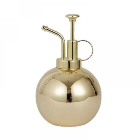(or) Petit arrosoir pour plante d'intérieur, pot d'arrosage en acier inoxydable 500 ml presse à main vintage vaporisateur accessoire de balcon de jardin