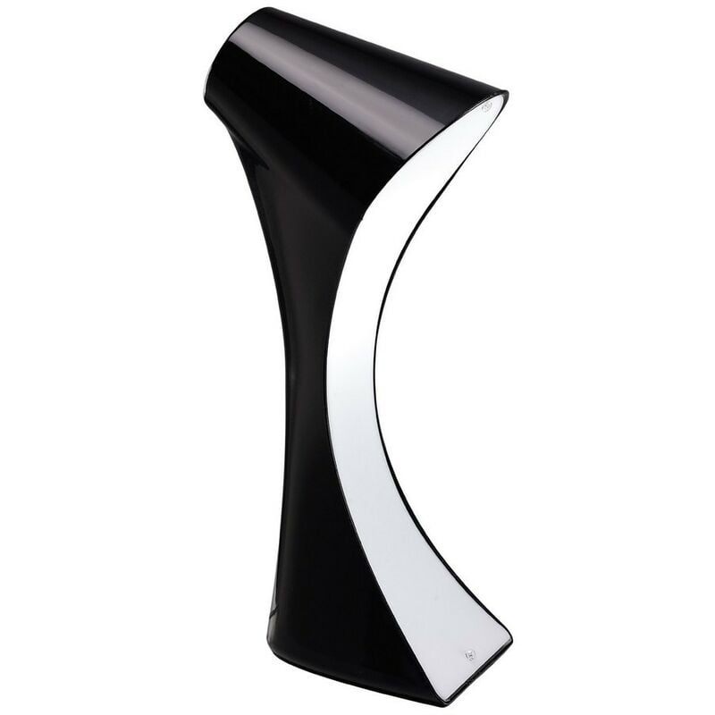 Inspired Mantra - Ora - Table Lamp 1 Light E27, Gloss Black, White Acrylic, Polished Chrome