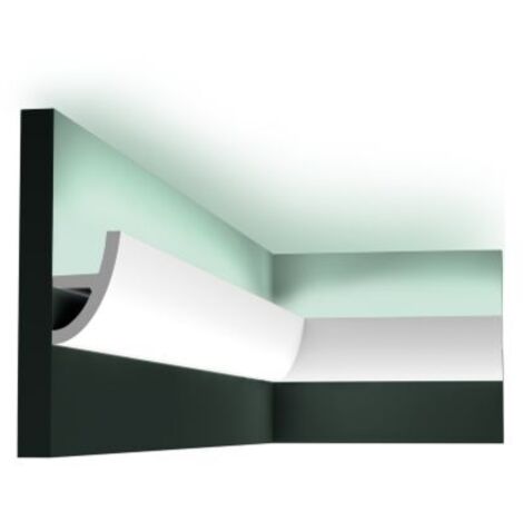 Orac – C373 Corniche éclairage indirect polyuréthane – Dimensions L200 x H8 x P5 cm – Pour éclairage LED – Compatible cimaise Deco Rail