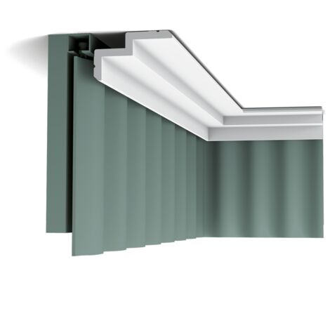 Orac – Corniche décorative C390 – Moulure moderne 200 cm – Purotouch® blanc – Éclairage indirect – Pour intérieurs et extérieurs