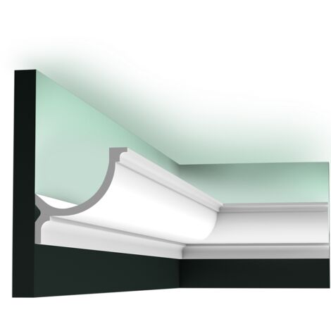 Orac – C902 Corniche plafond éclairage indirect – Moulure polyuréthane 200cm – Largeur 10.3cm – Installation intérieure/extérieure