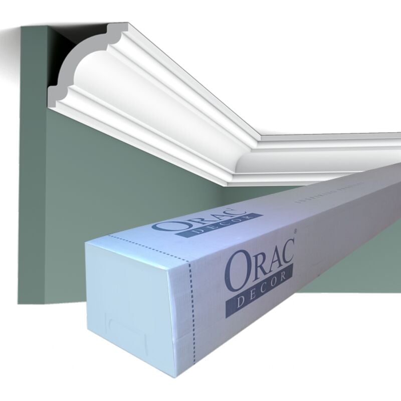 CX124 Corniche plafond Orac Decor - 5x5x200cm (h x p x l) - moulure décorative polymère Pack 2 pièces