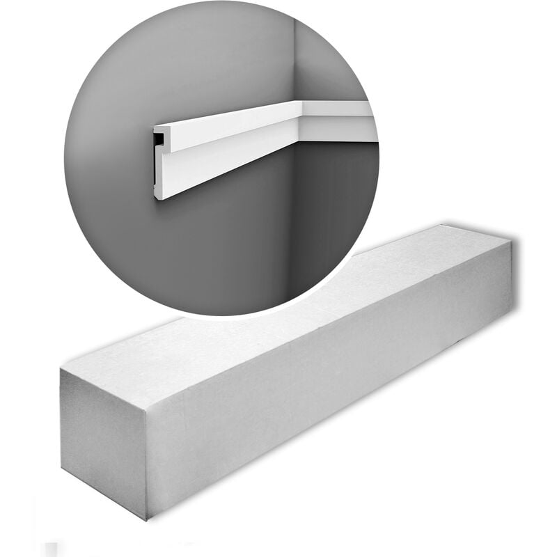 Decor PX198-box modern U-STEPS1 Box 24 pieces Panel moulding contemporary design white 48 m - Orac