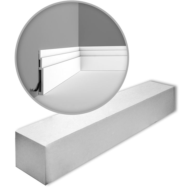 Decor SX181 modern high line 1 Box 8 pieces skirting 16 m - white - Orac