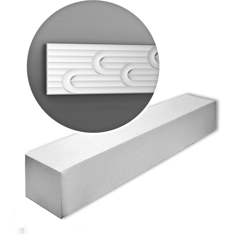 Decor W212-box modern valley LOOP1 Box 10 pieces 3d wall panel Stucco moulding contemporary design white 20 m - white - Orac