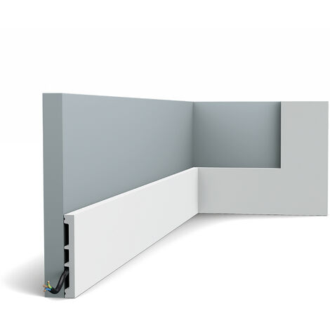 Z/ócalo Orac Decor SX163 AXXENT SQUARE Z/ócalo Multifuncional Elemento decorativo para pared dise/ño atemporal cl/ásico blanco 2 m