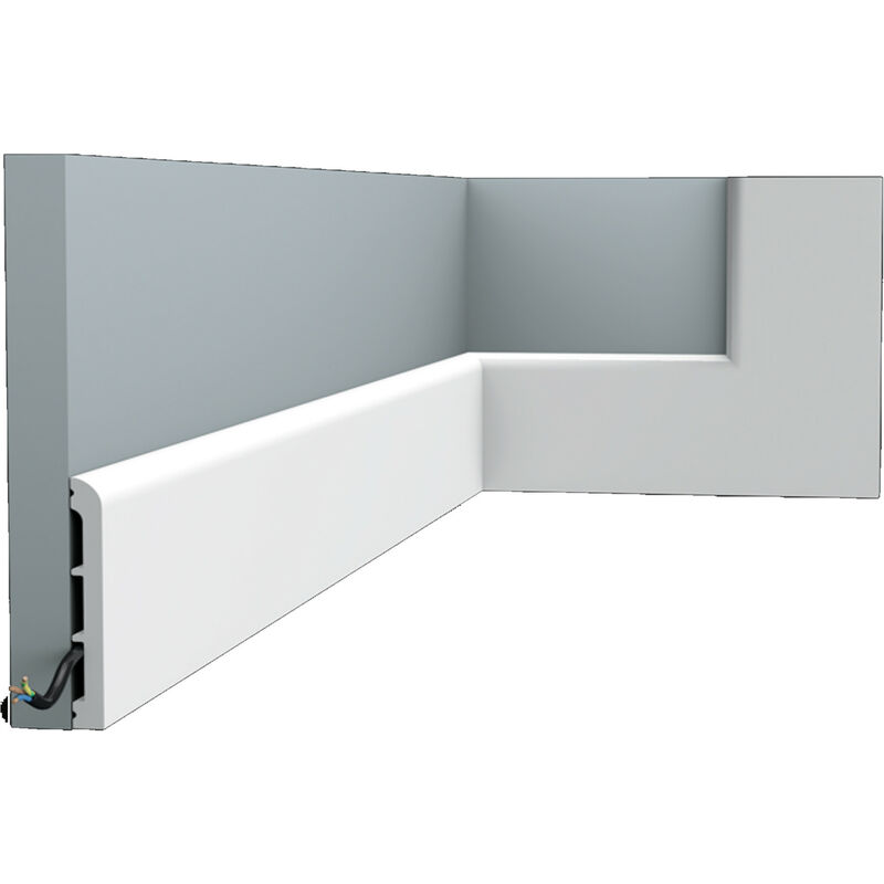 Z/ócalo Orac Decor SX163 AXXENT SQUARE Z/ócalo Multifuncional Elemento decorativo para pared dise/ño atemporal cl/ásico blanco 2 m