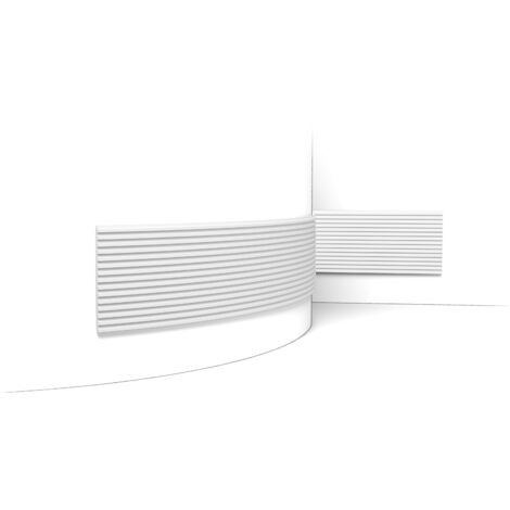 Orac – WX205F – Panneau décoratif mural flexible 2000 x 250 x 13 mm – Polymère extrudé – Finition blanche mate – Pour revêtement intérieur