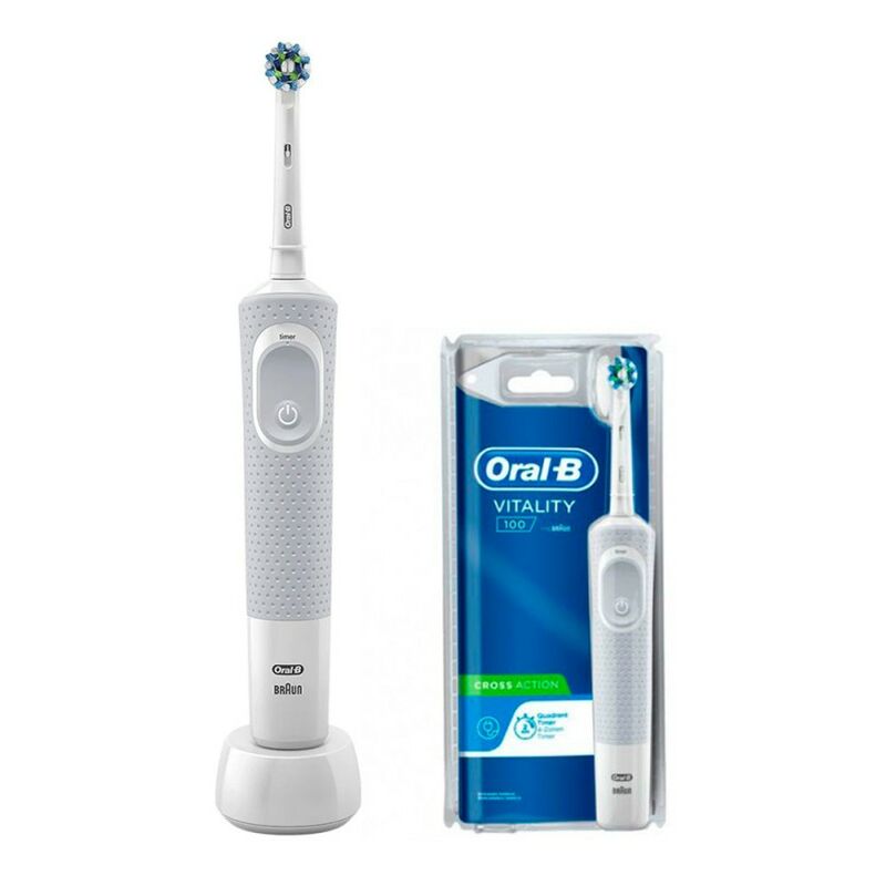 brosse a dents vitality 100 crossaction, blanc, rechargeable - Oral B