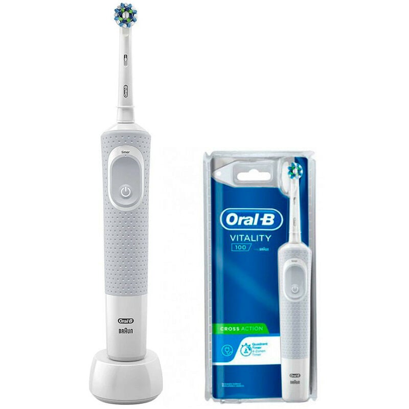 brosse a dents vitality 100 crossaction, blanc, rechargeable - Oral B