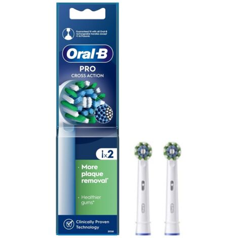 Oral-B CrossAction-Aufsätze für elektrische Zahnbürsten, weiß, 2 Stück