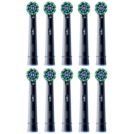 Oral-B Pro Cross Action Replacement Brush Heads 10 Pack Black