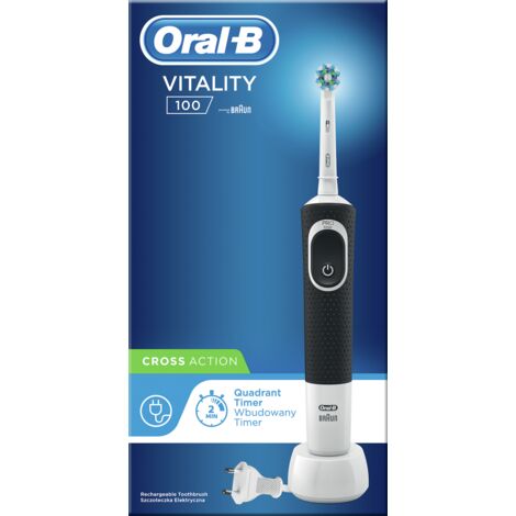 Oral-B Vitality 100 Elektrische Zahnbürste Powered by Braun, Schwarz