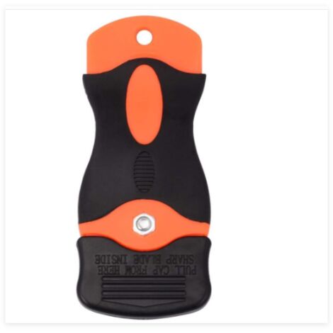 Orange 1 PCS Grattoir Plaque Vitrocéramique avec 10 raclettes de en Plastique +10 pièce Lames Métallique, Grattoir vitrocéramique pour enlever Les é